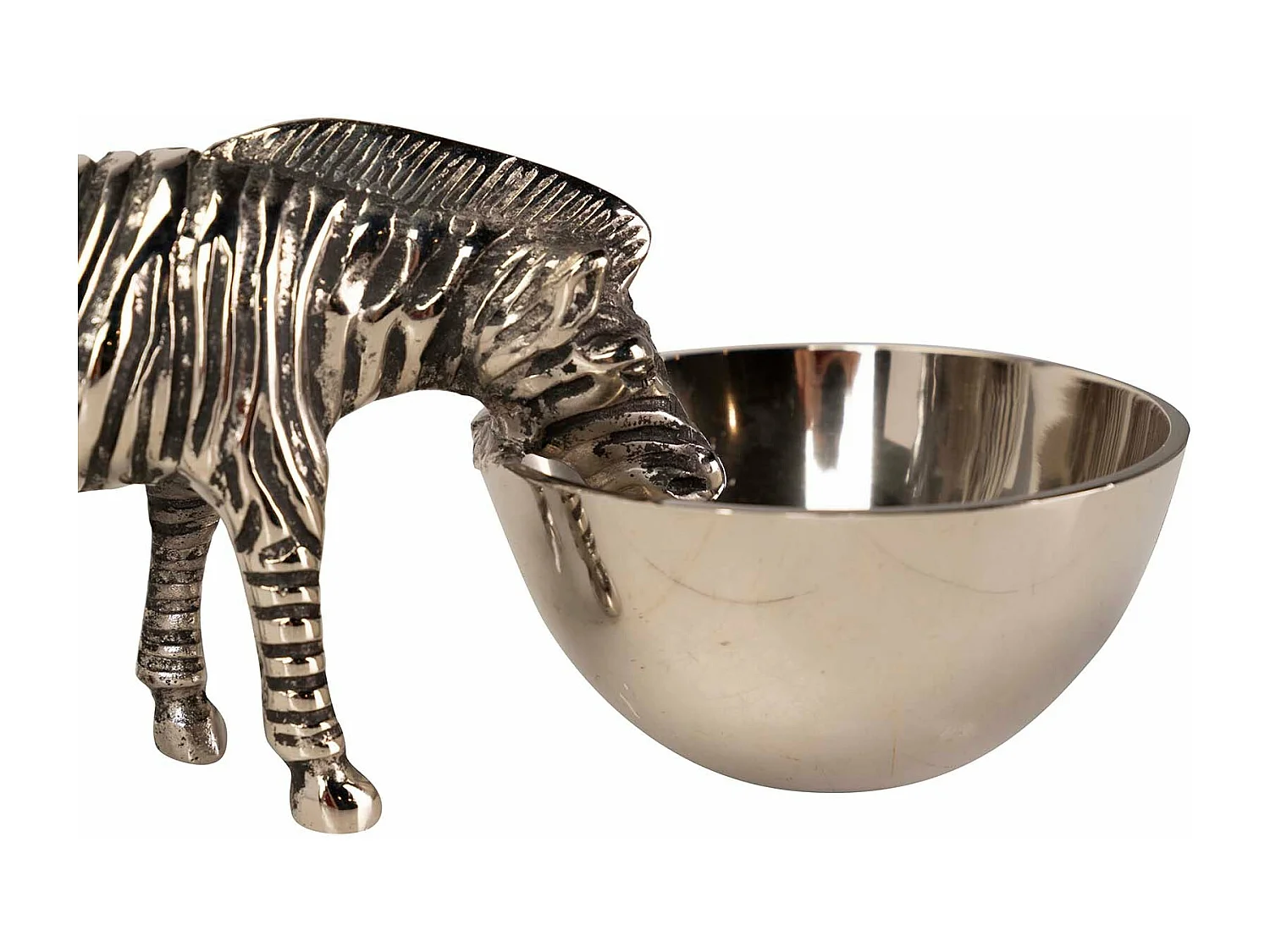 Bol Aperitivo Cebra Aluminio Plateado 25x12x12 Cm