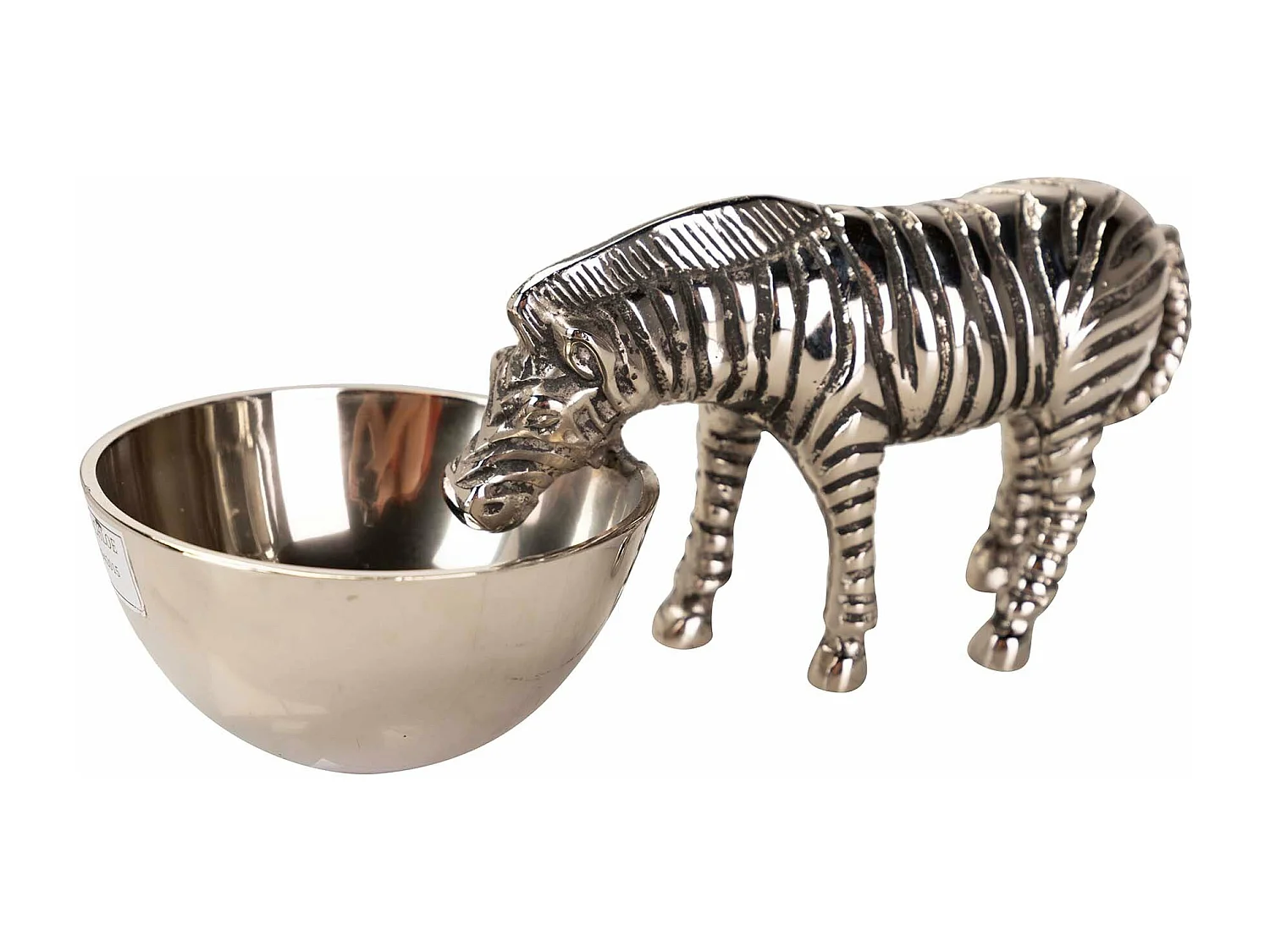 Bol Aperitivo Cebra Aluminio Plateado 25x12x12 Cm