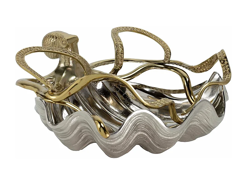 Champanera Pulpo Aluminio Dorado 44x44x20 Cm