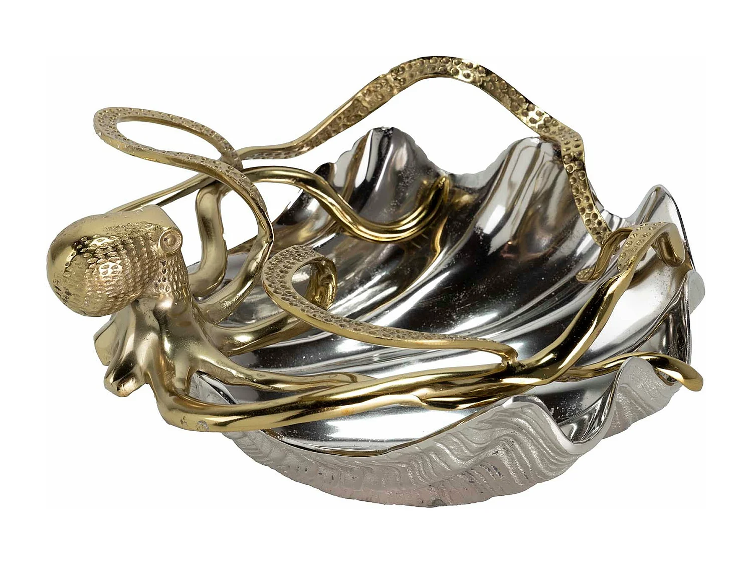 Champanera Pulpo Aluminio Dorado 44x44x20 Cm