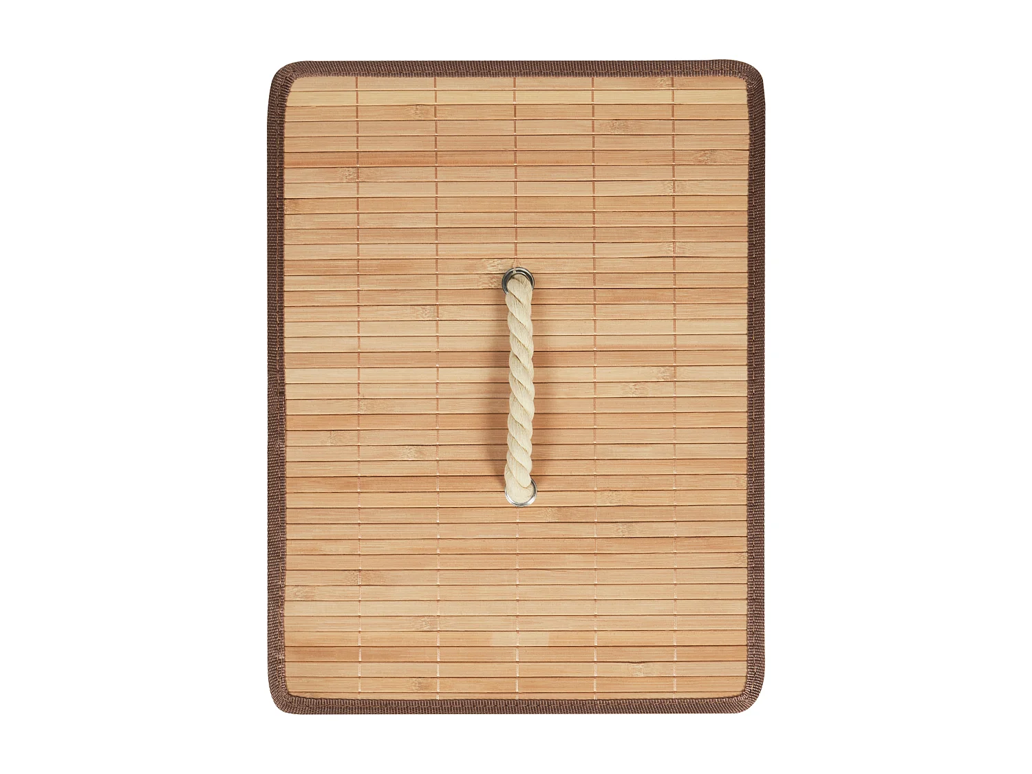 Cesto de roupa em metal preto com tampo em bambu MIRISSA