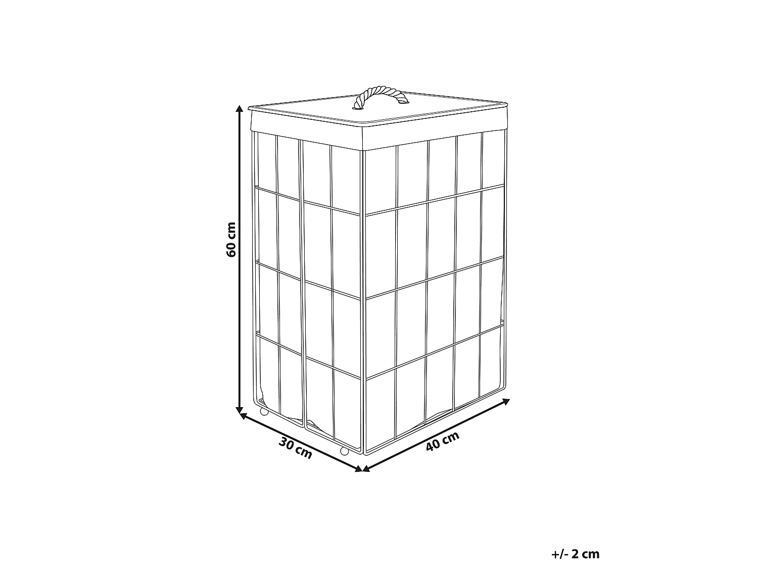 Laundry Basket MIRISSA Metal Black 72 L