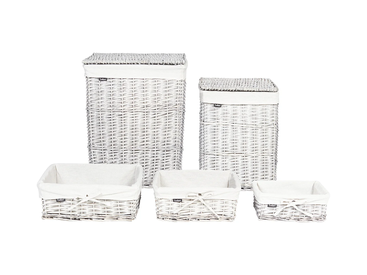 Lot de 5 paniers ELLA Bois de saule Gris 50/86 L
