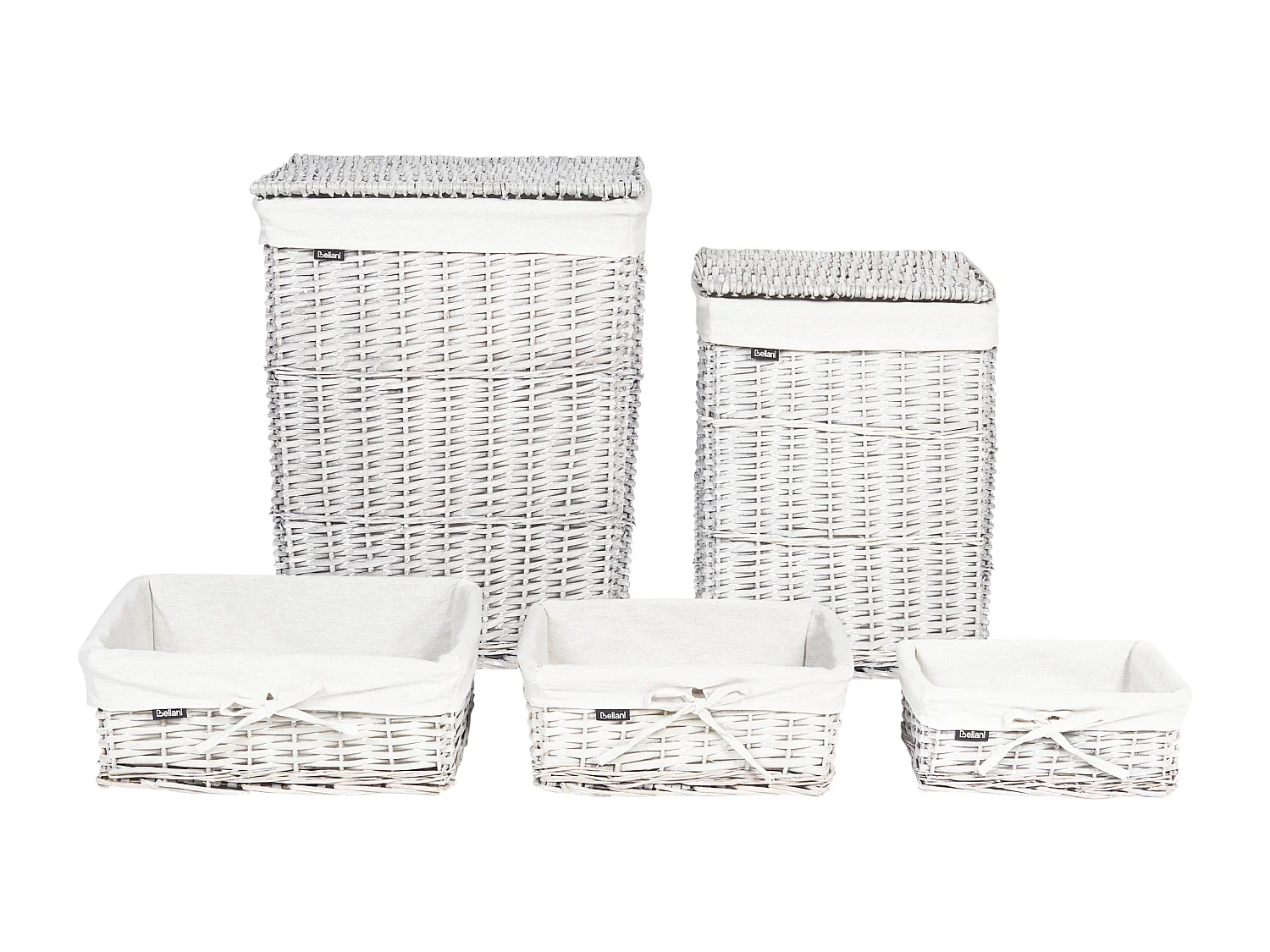 Lot de 5 paniers ELLA Bois de saule Gris 50/86 L