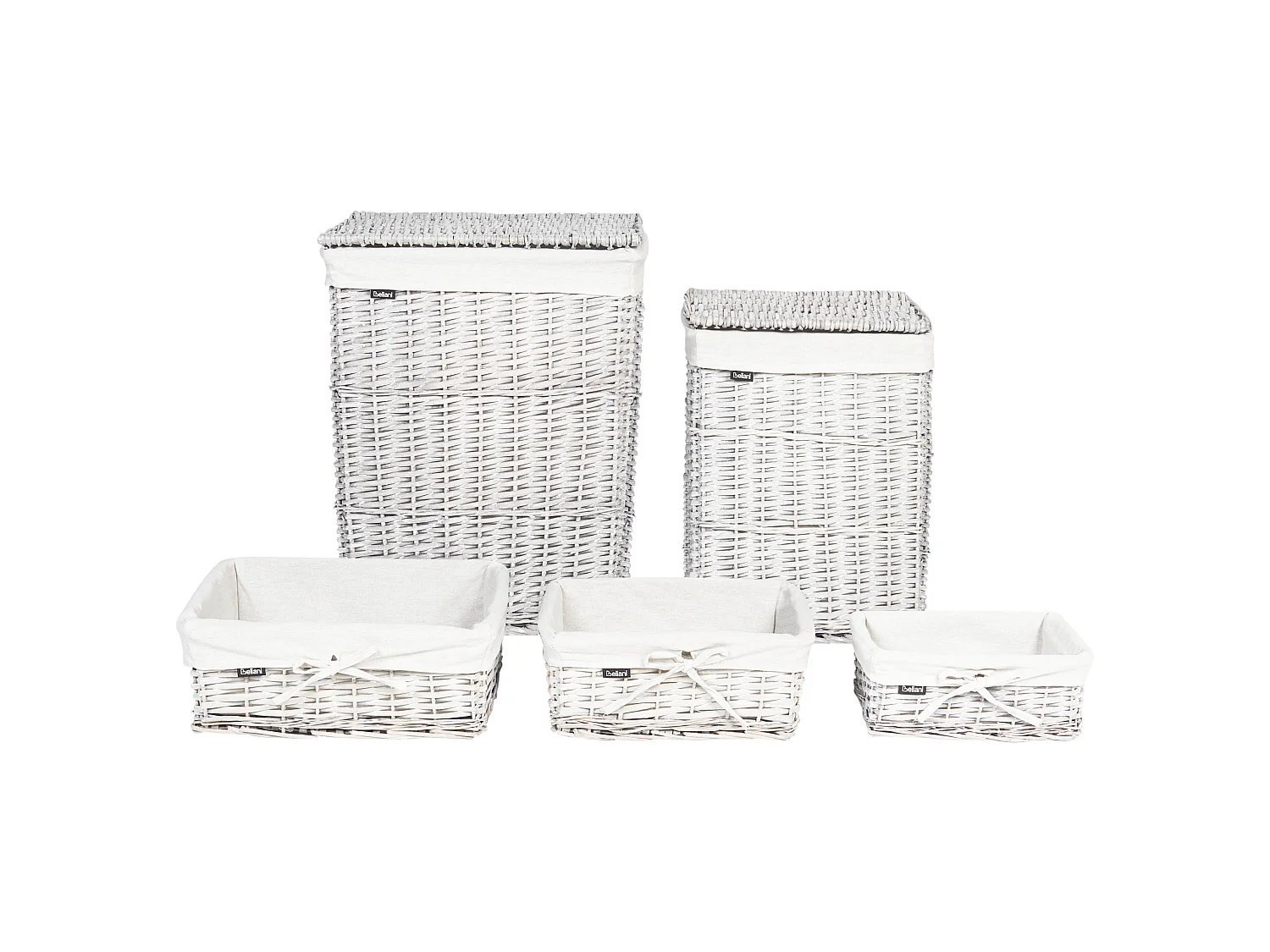 Lot de 5 paniers ELLA Bois Blanc
