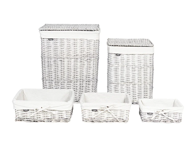 Set di 5 cesti salice bianco ELLA