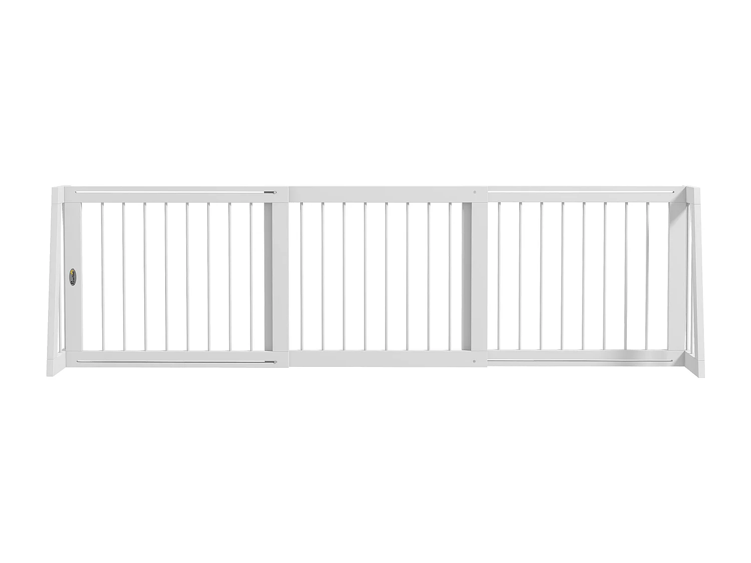 Barrière de sécurité chien 3 panneaux rétractable autoportante dim. 71-190L x 38,5l x 56H cm bois blanc