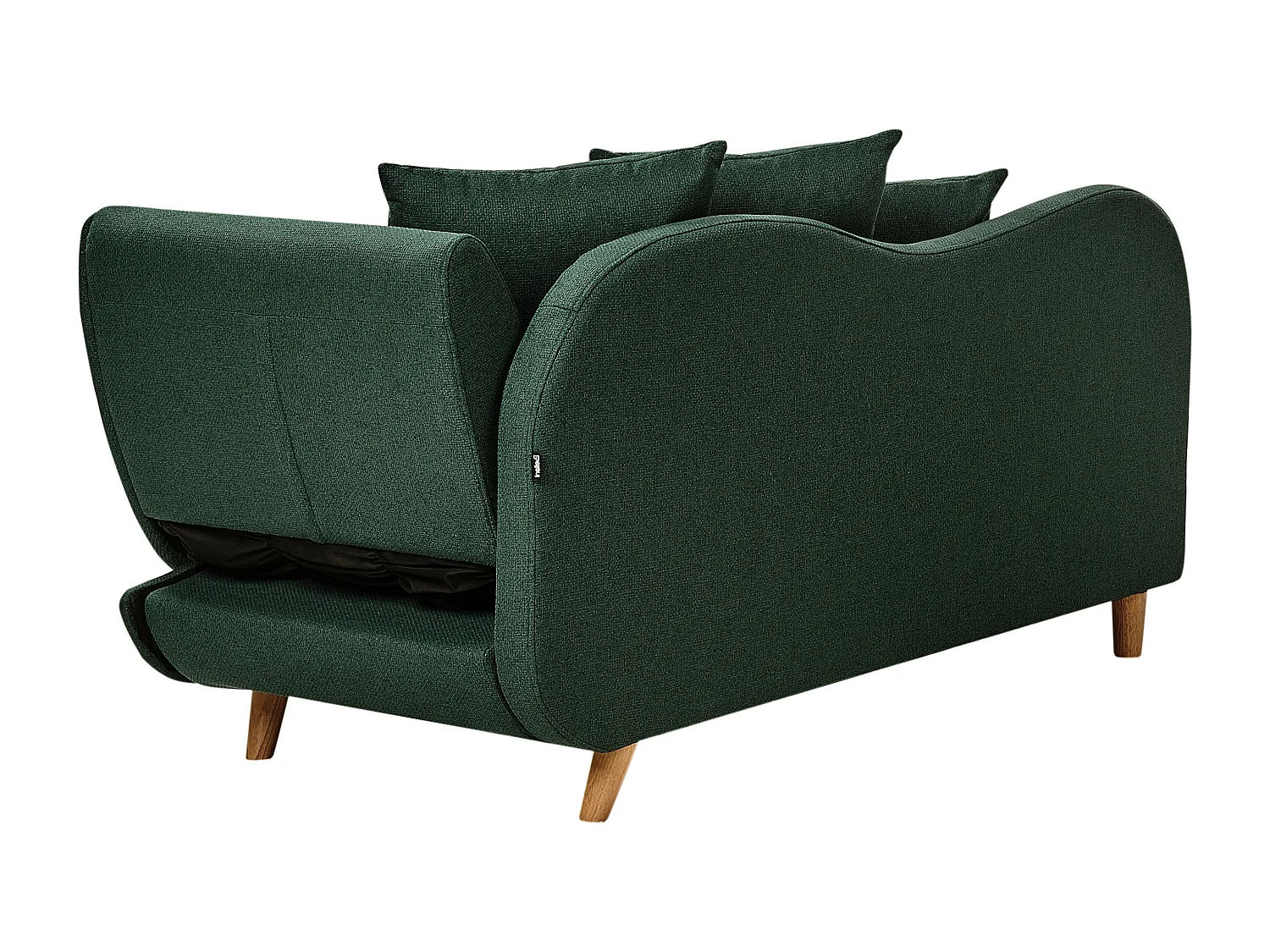 Chaise longue côté droit MERI Lin synthétique Vert avec rangement