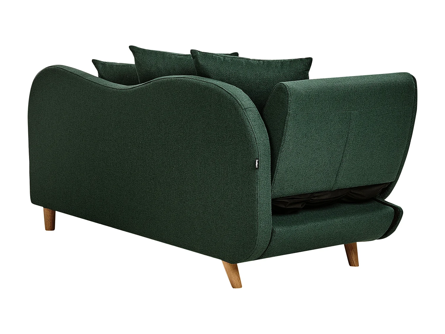 Chaise longue côté droite MERI Lin synthétique Vert avec rangement
