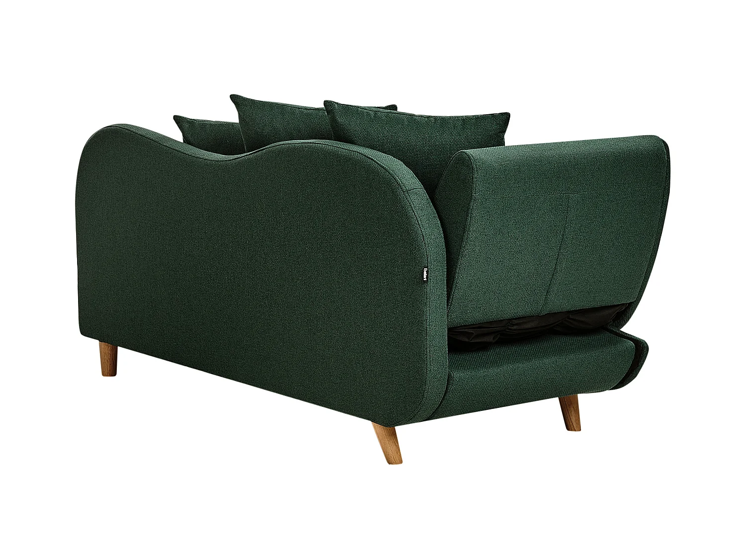 Chaise longue côté droite MERI Lin synthétique Vert avec rangement