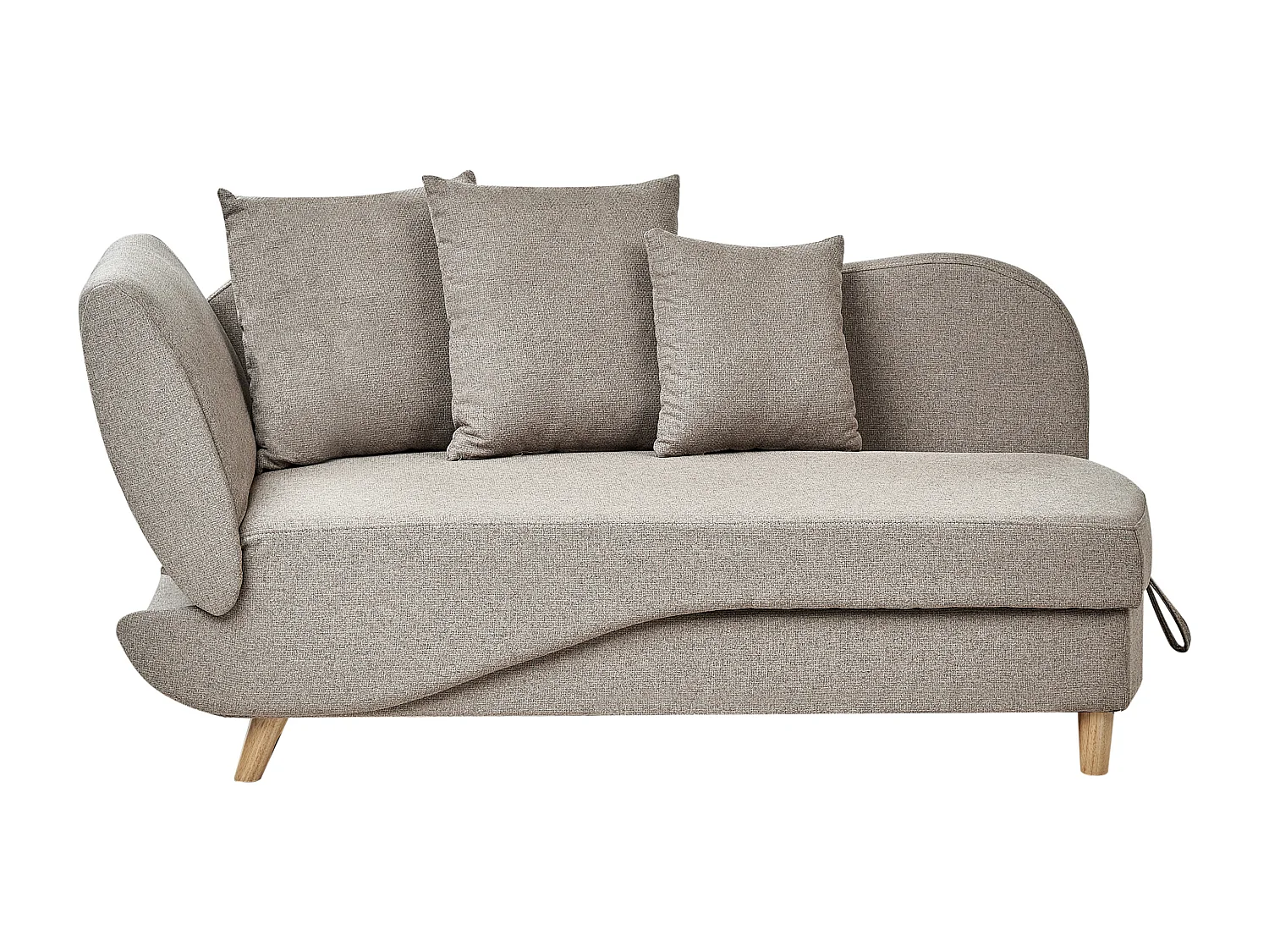 Chaise longue izquierdo MERI Lino sintético Marrón claro con almacenaje