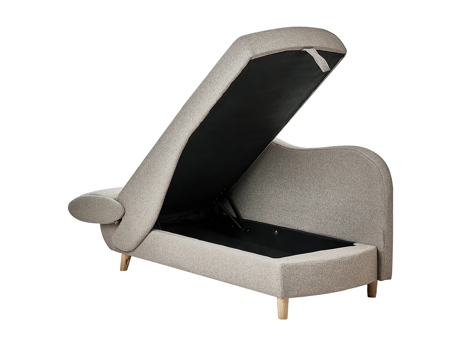 Chaise longue izquierdo MERI Lino sintético Marrón claro con almacenaje