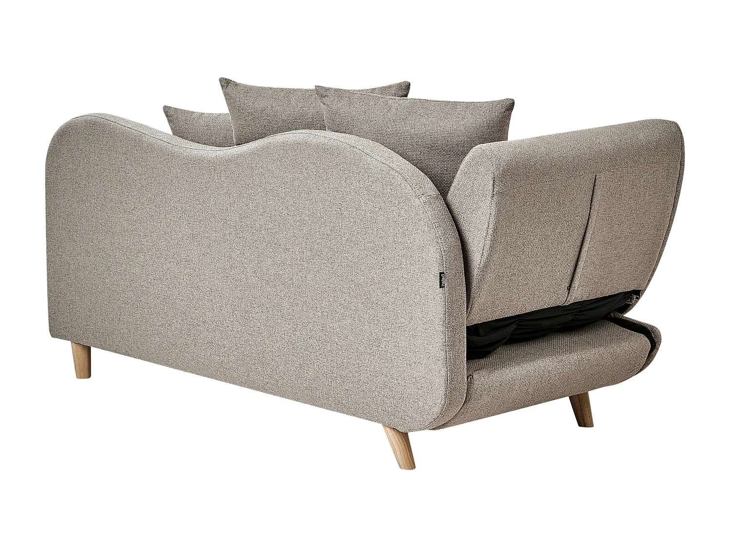 Chaise longue izquierdo MERI Lino sintético Marrón claro con almacenaje