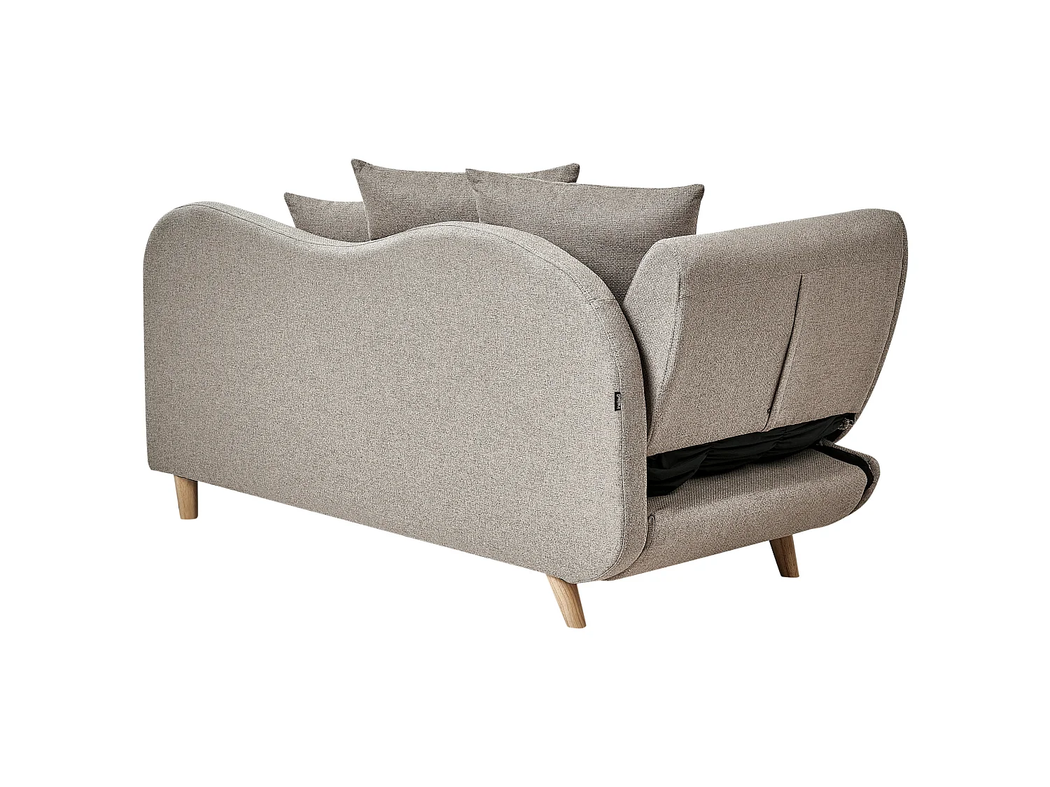 Chaise longue côté gauche MERI Lin synthétique Marron clair avec rangement
