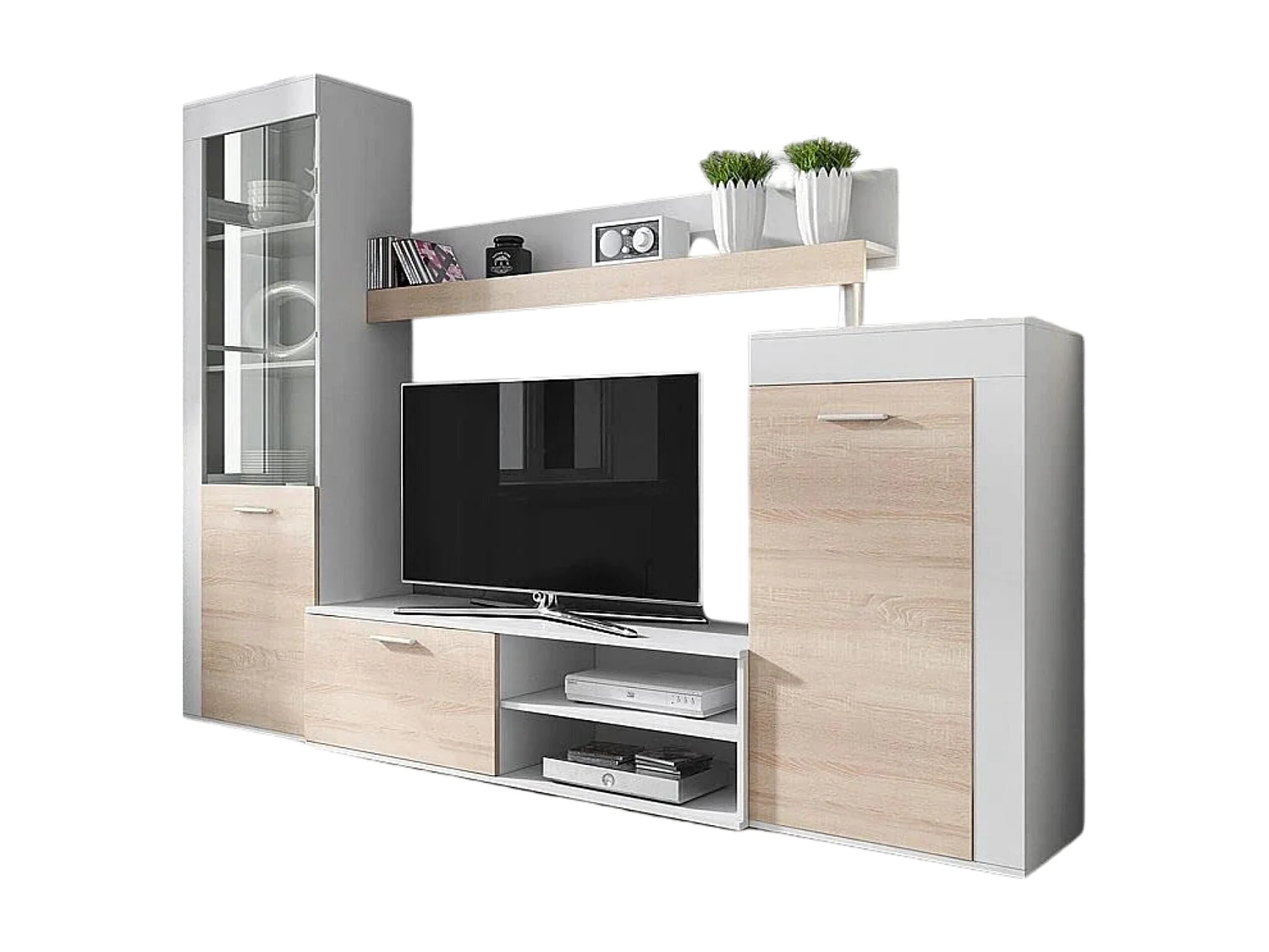 Rita wandmeubel (Wit-Sonoma Eiken)