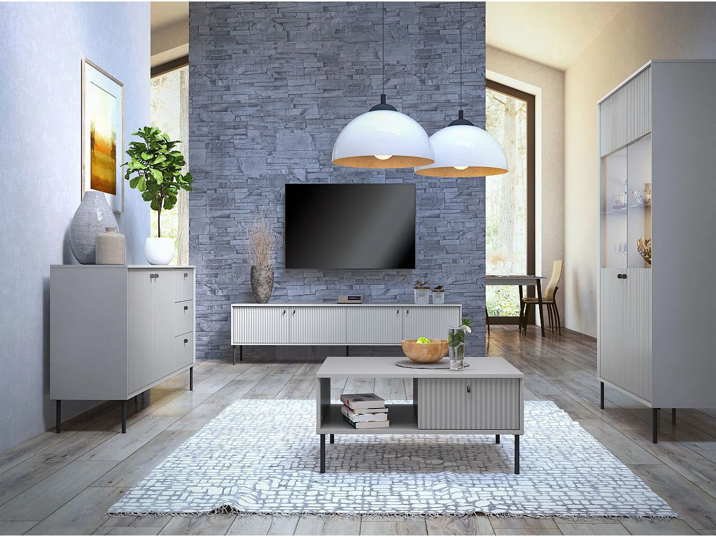 COUCHTISCH Iris grau matt 87 / 66 / 43,2cm