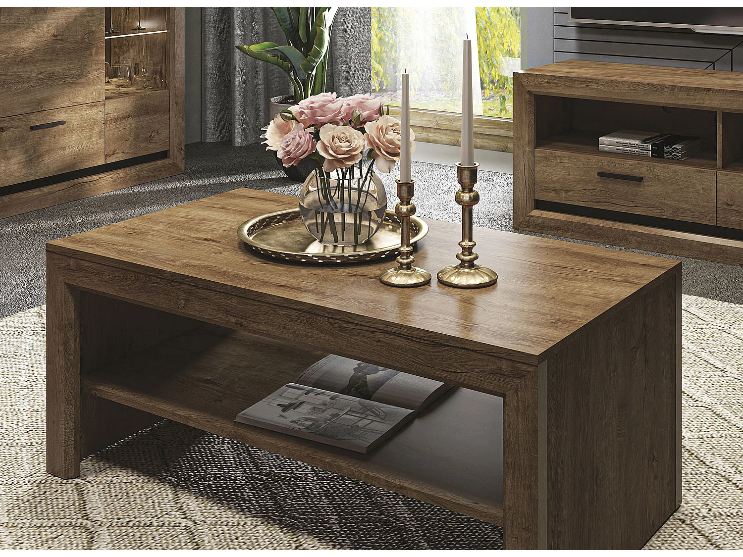 COUCHTISCH Baltica Lefkas Eiche 114 / 61 / 48cm