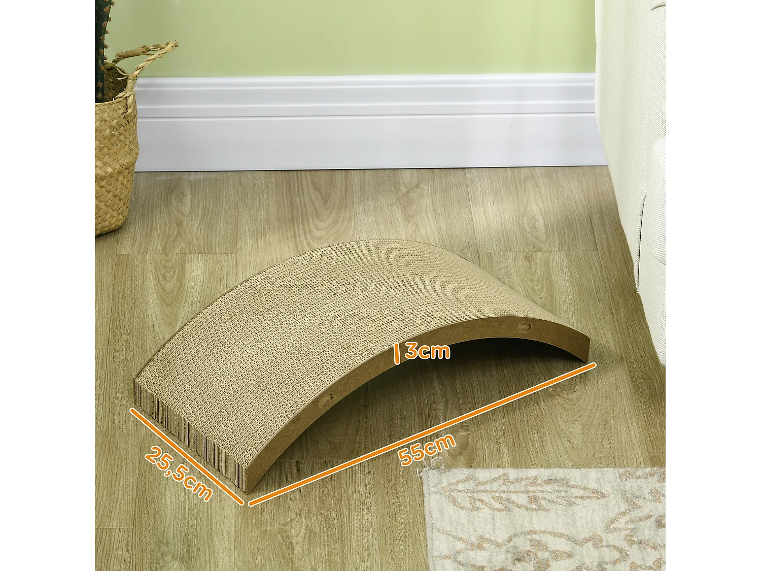 Lot de 4 planches grattoirs réversibles pour chat - dim. 55L x 25,5l cm - carton ondulé double face