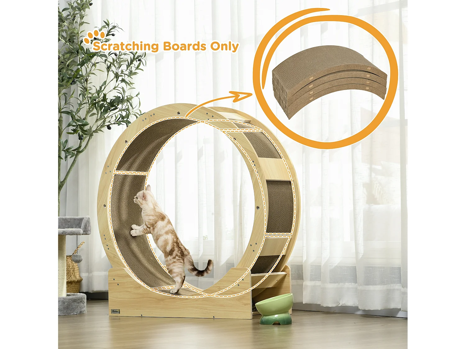 Lot de 4 planches grattoirs réversibles pour chat - dim. 55L x 25,5l cm - carton ondulé double face