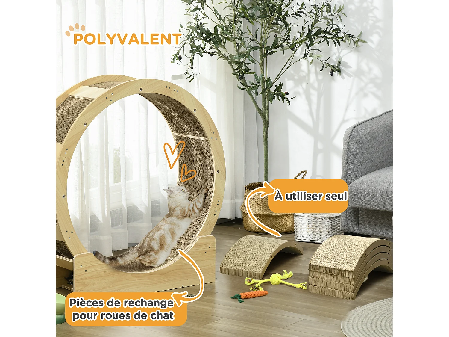 Lot de 4 planches grattoirs réversibles pour chat - dim. 55L x 25,5l cm - carton ondulé double face