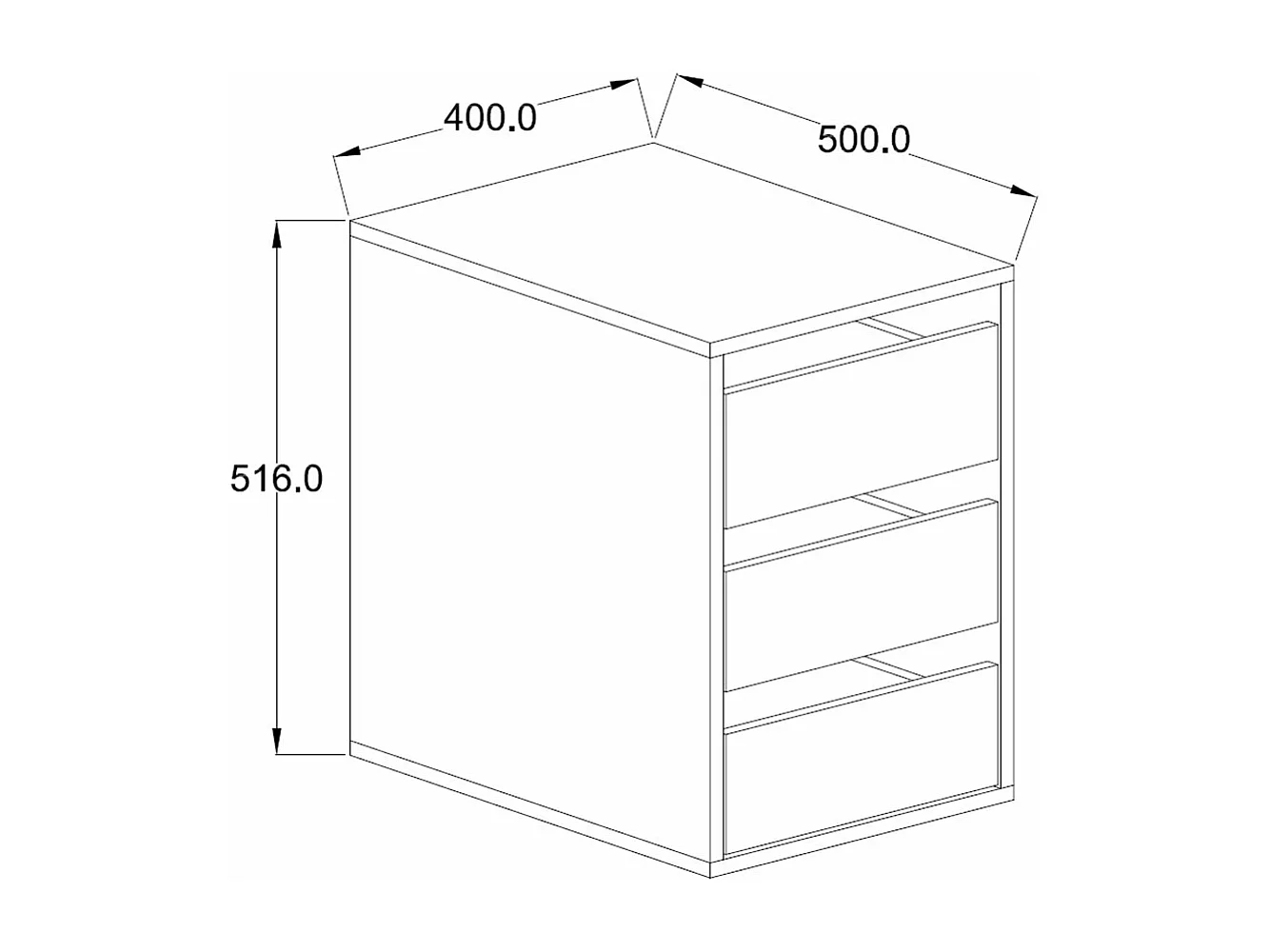 SCHUBKASTENEINSATZ/ -ELEMENT Italia weiß 40 / 50 / 51,6cm