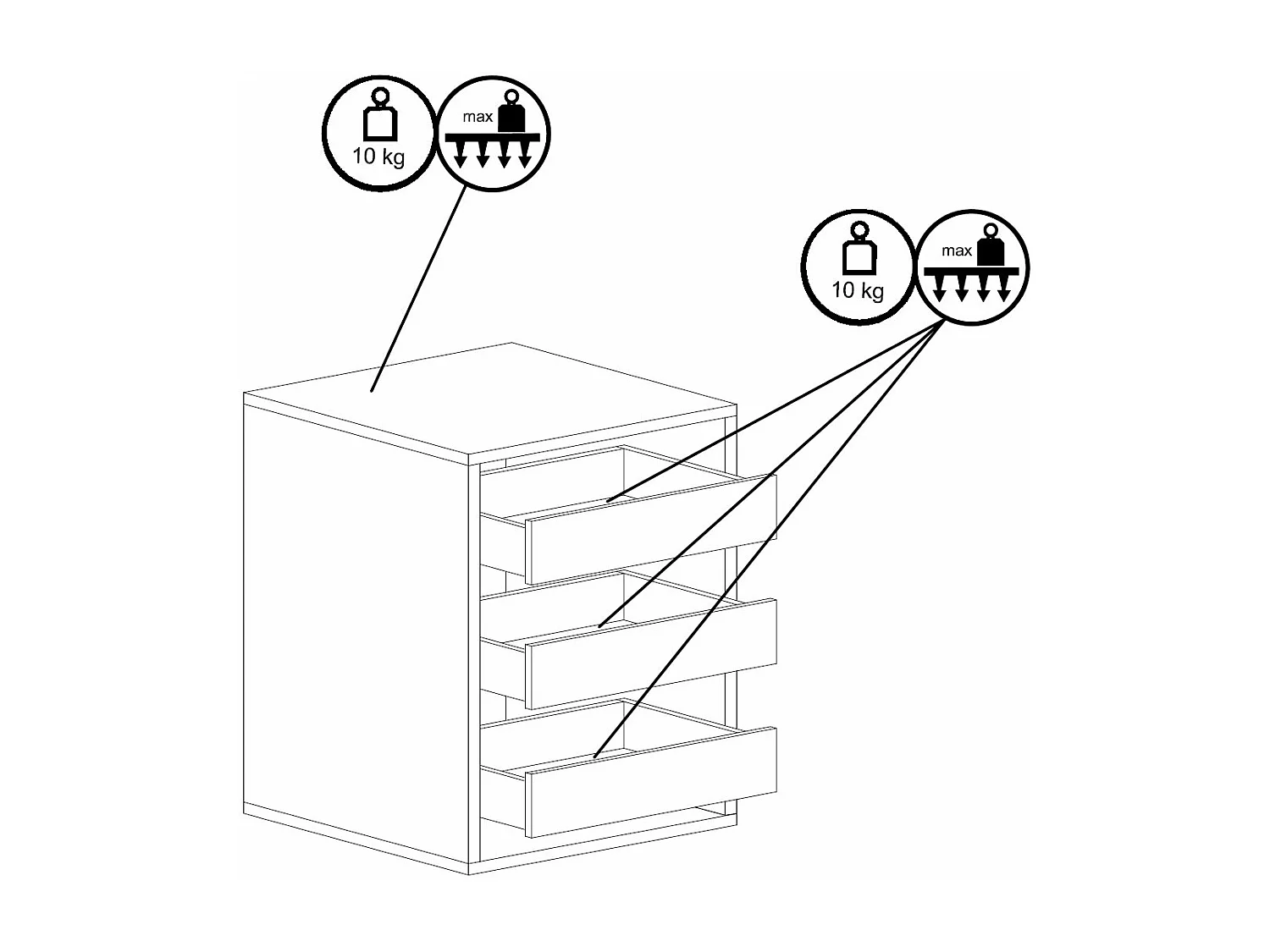 SCHUBKASTENEINSATZ/ -ELEMENT Italia weiß 40 / 50 / 51,6cm
