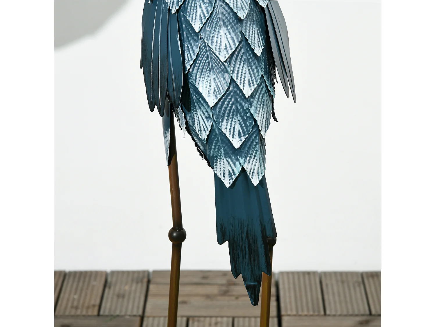 Lot de 2 statues de jardin grues acier