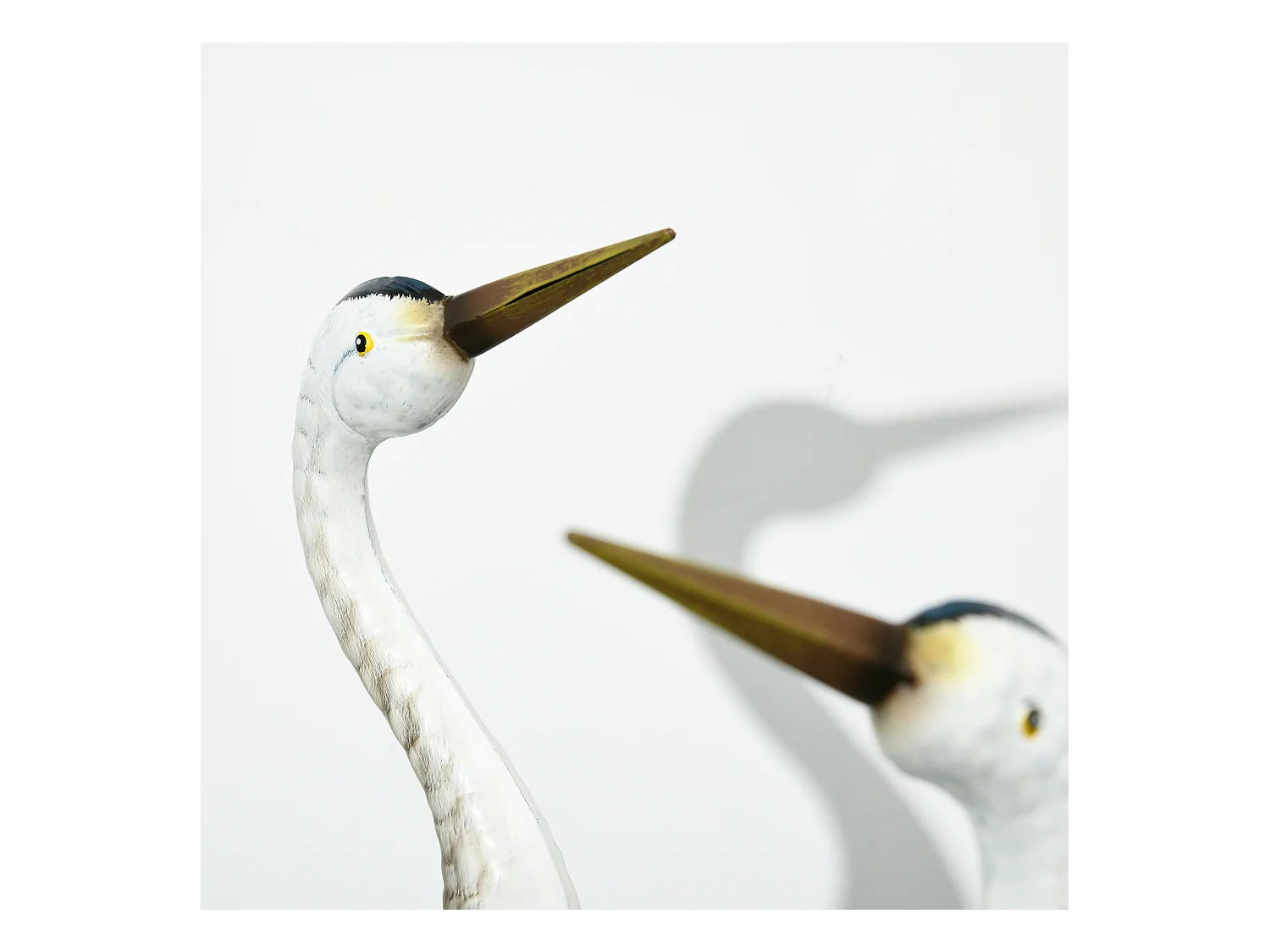 Lot de 2 statues de jardin grues acier