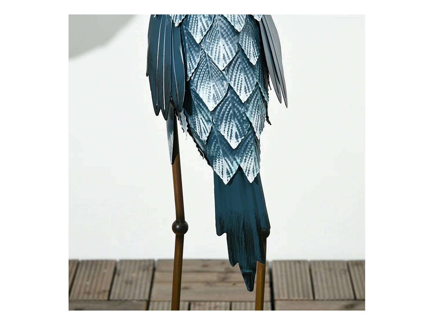 Lot de 2 statues de jardin grues acier