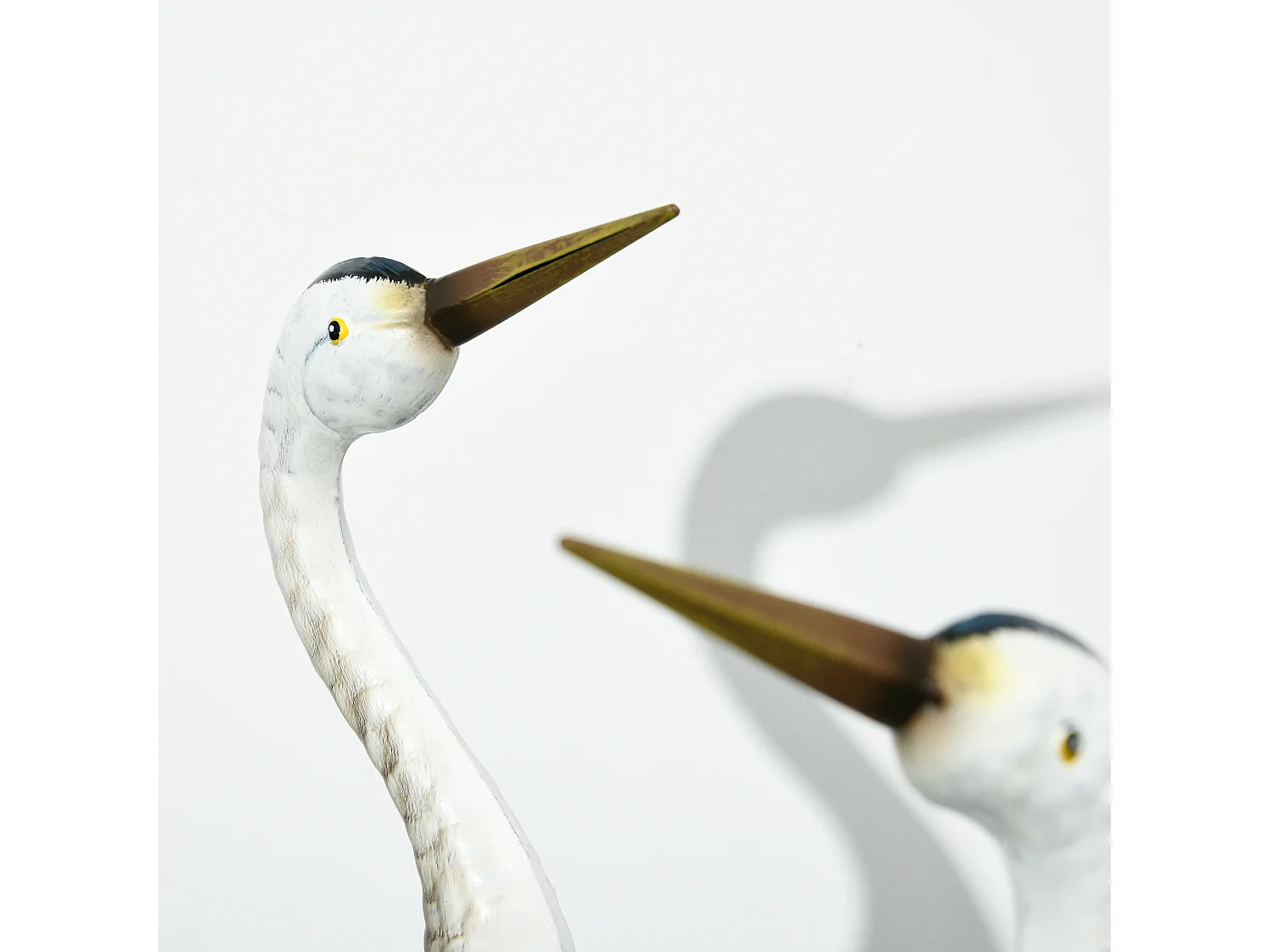 Lot de 2 statues de jardin grues acier