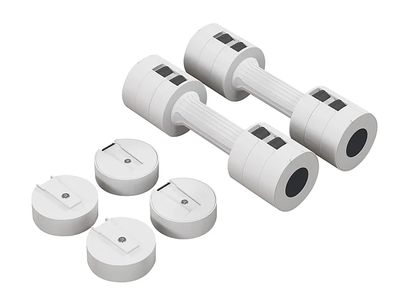 Set de 2 haltères ensemble d'haltères réglables poids total 5 Kg coffre rangement inclus blanc