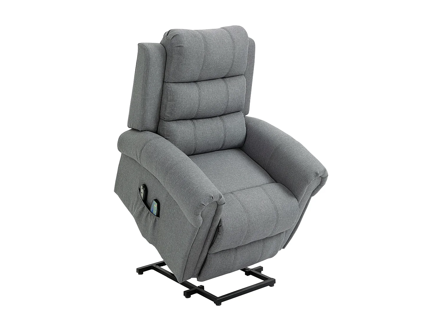 Fauteuil de massage fauteuil releveur électrique inclinaison réglable repose-pied ajustable lin gris chiné