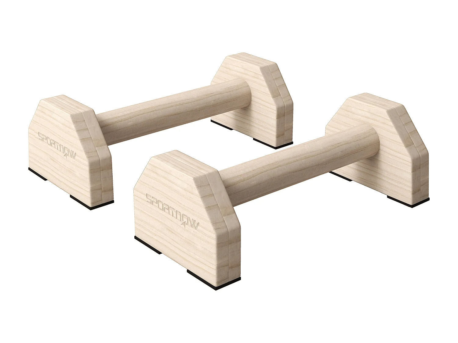 Lot de 2 poignées pour pompe - push-up bars antidérapantes - bois de hêtre