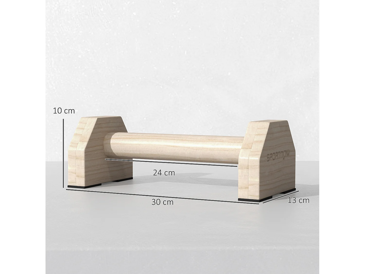 Lot de 2 poignées pour pompe - push-up bars antidérapantes - bois de hêtre