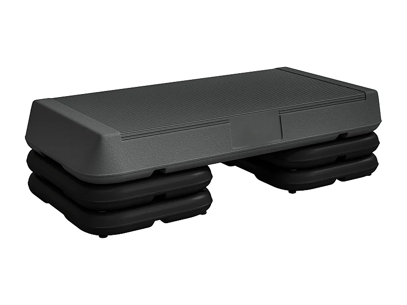 Stepper aérobic fitness hauteur réglable 3 niv. 10/15/20 cm surface antidérapante PE gris