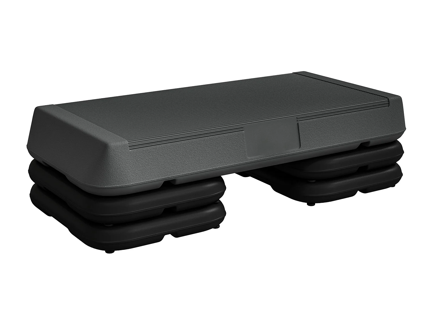 Stepper aérobic fitness hauteur réglable 3 niv. 10/15/20 cm surface antidérapante PE gris