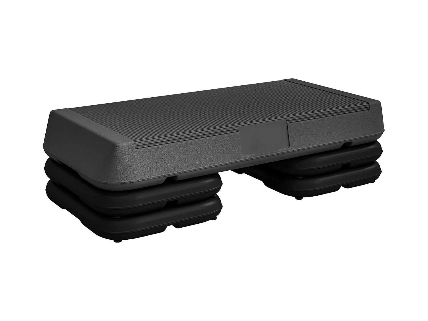 Stepper aérobic fitness hauteur réglable 3 niv. 10/15/20 cm surface antidérapante PE gris