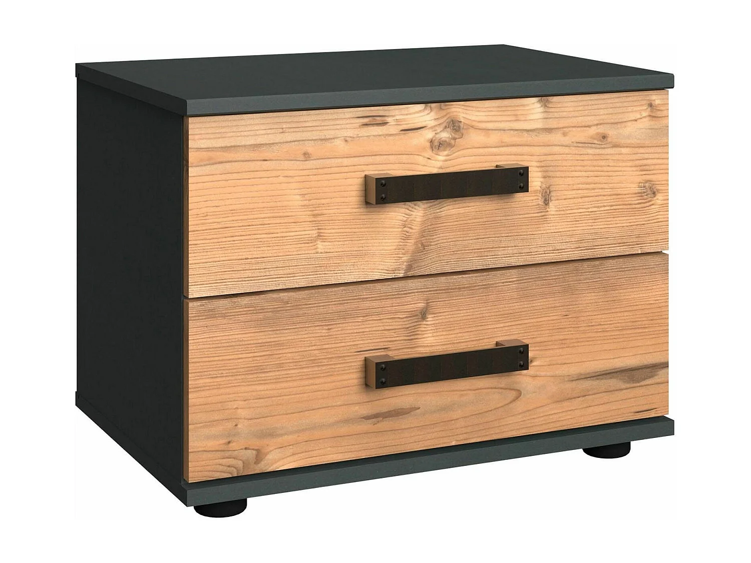 NACHTKONSOLE Stockholm Graphit / Edeltanne 52 / 38 / 40cm