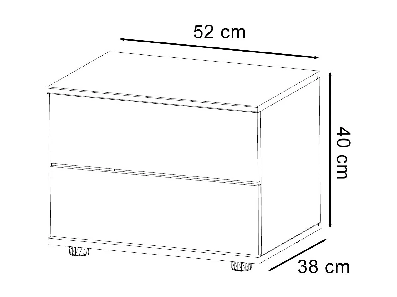 NACHTKONSOLE Stockholm Graphit / Edeltanne 52 / 38 / 40cm