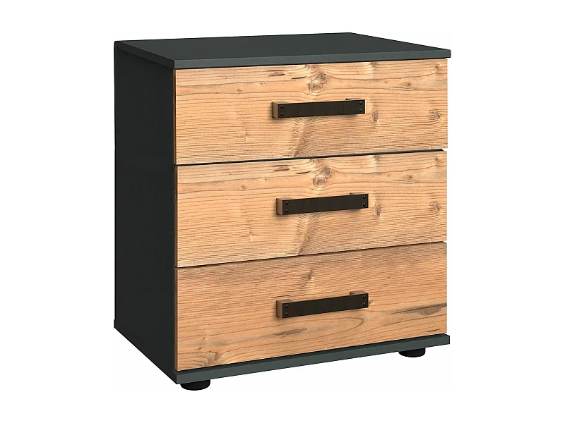 NACHTKONSOLE Stockholm Graphit / Edeltanne 52 / 38 / 58cm