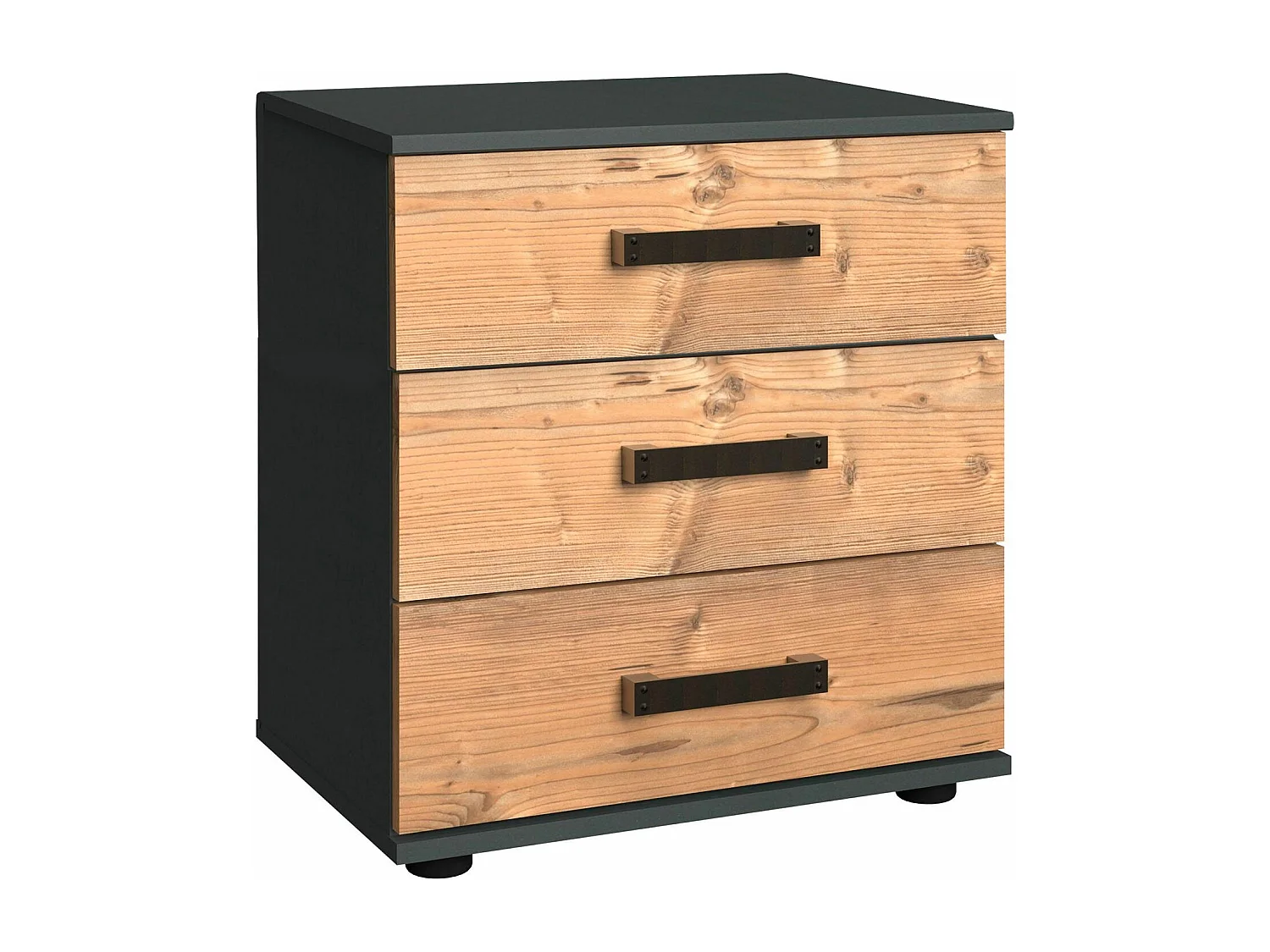 NACHTKONSOLE Stockholm Graphit / Edeltanne 52 / 38 / 58cm