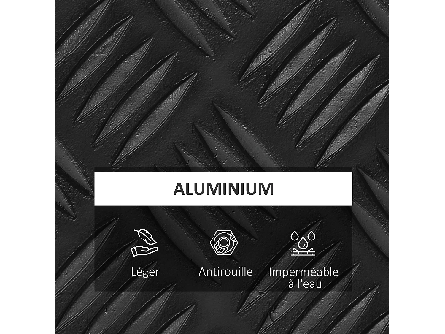 HOMCOM Boite de rangement - boîte à outils en aluminium - caisse à outil alu. verrouillage clé dim. 50L x 15,5l x 20,5H cm