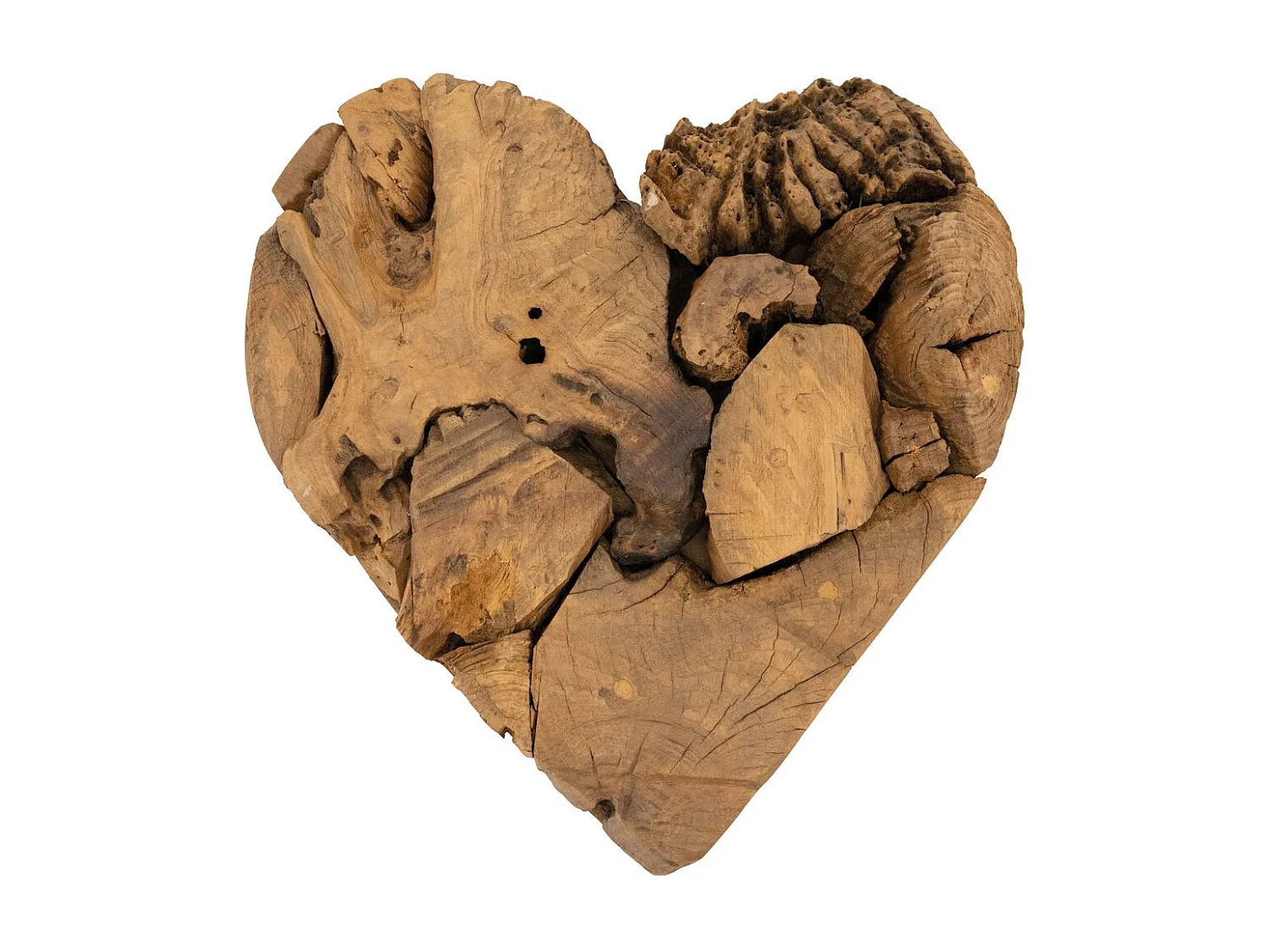 Décor mural Coeur en racine de teck