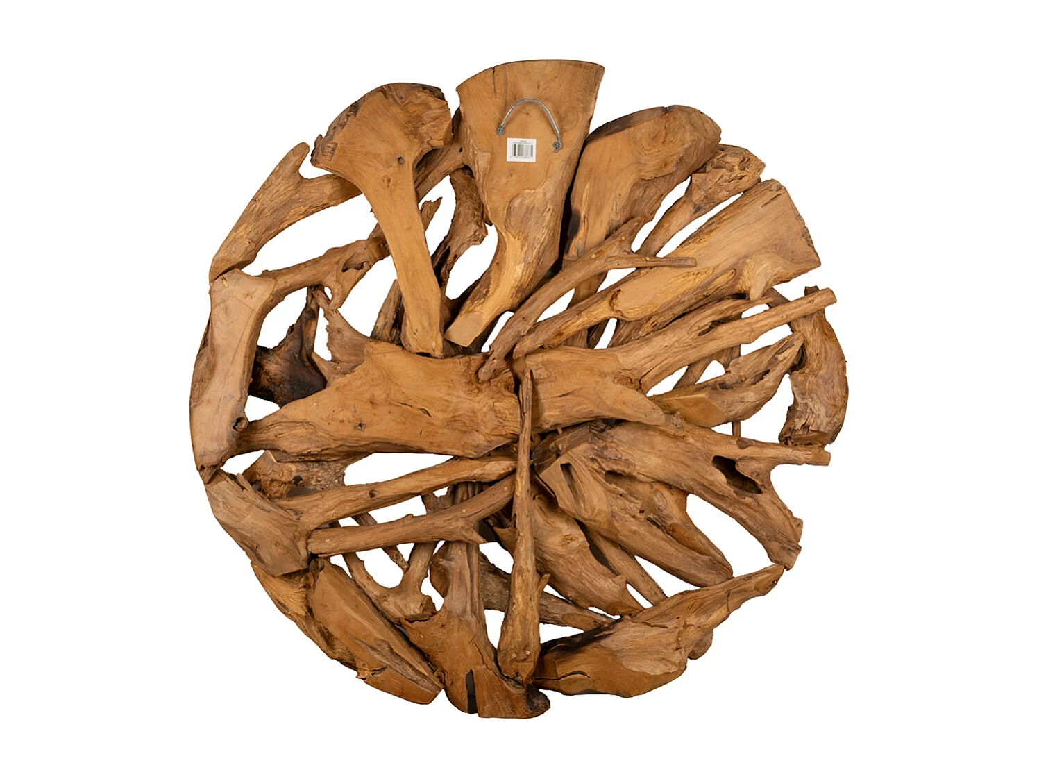 Décor mural rond en teck