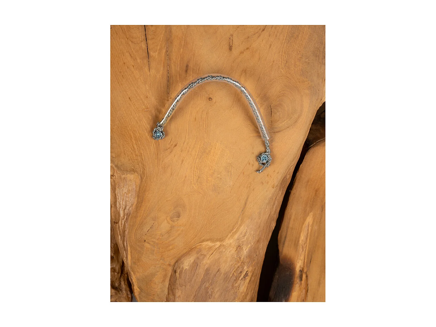 Décor mural rond en teck