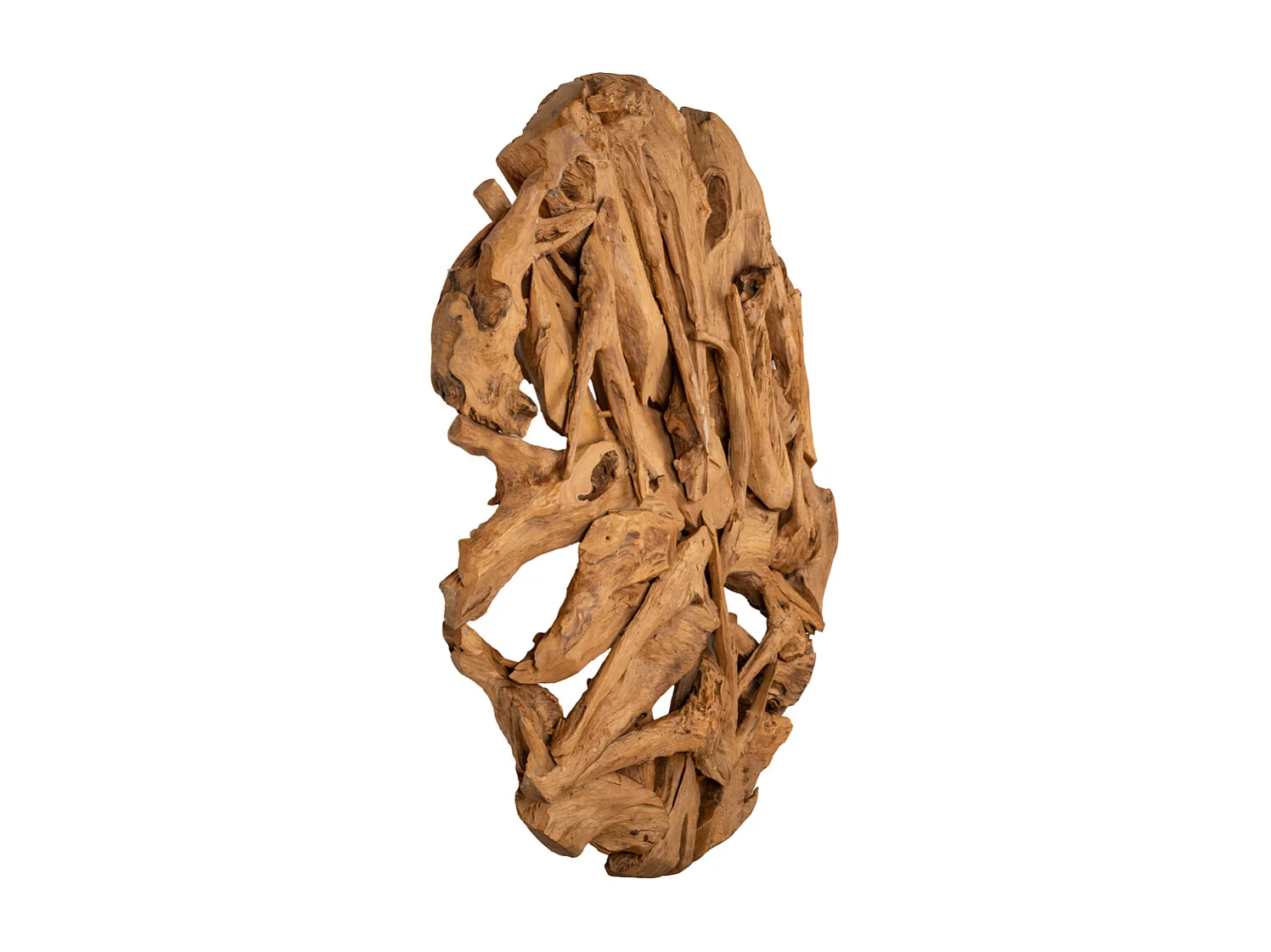 Décor mural rond en teck