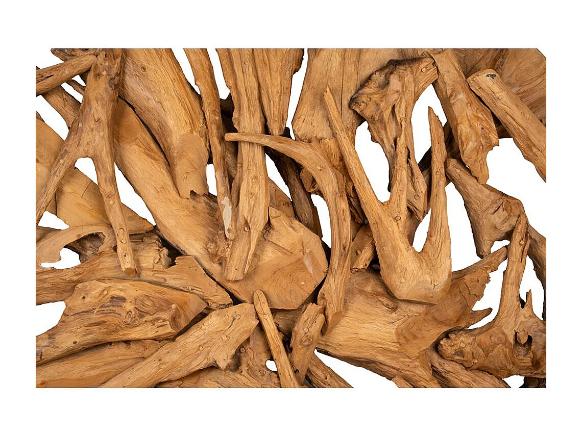 Décor mural rond en teck