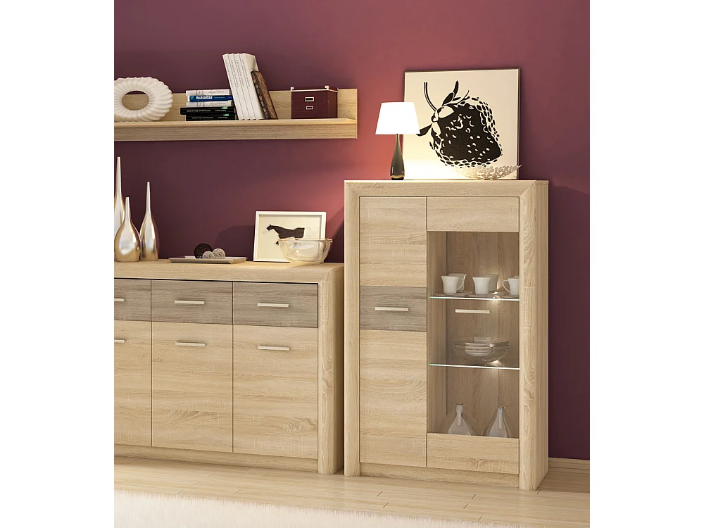 HIGHBOARD Castel Sonoma Eiche hell / Sonoma Eiche Trüffel