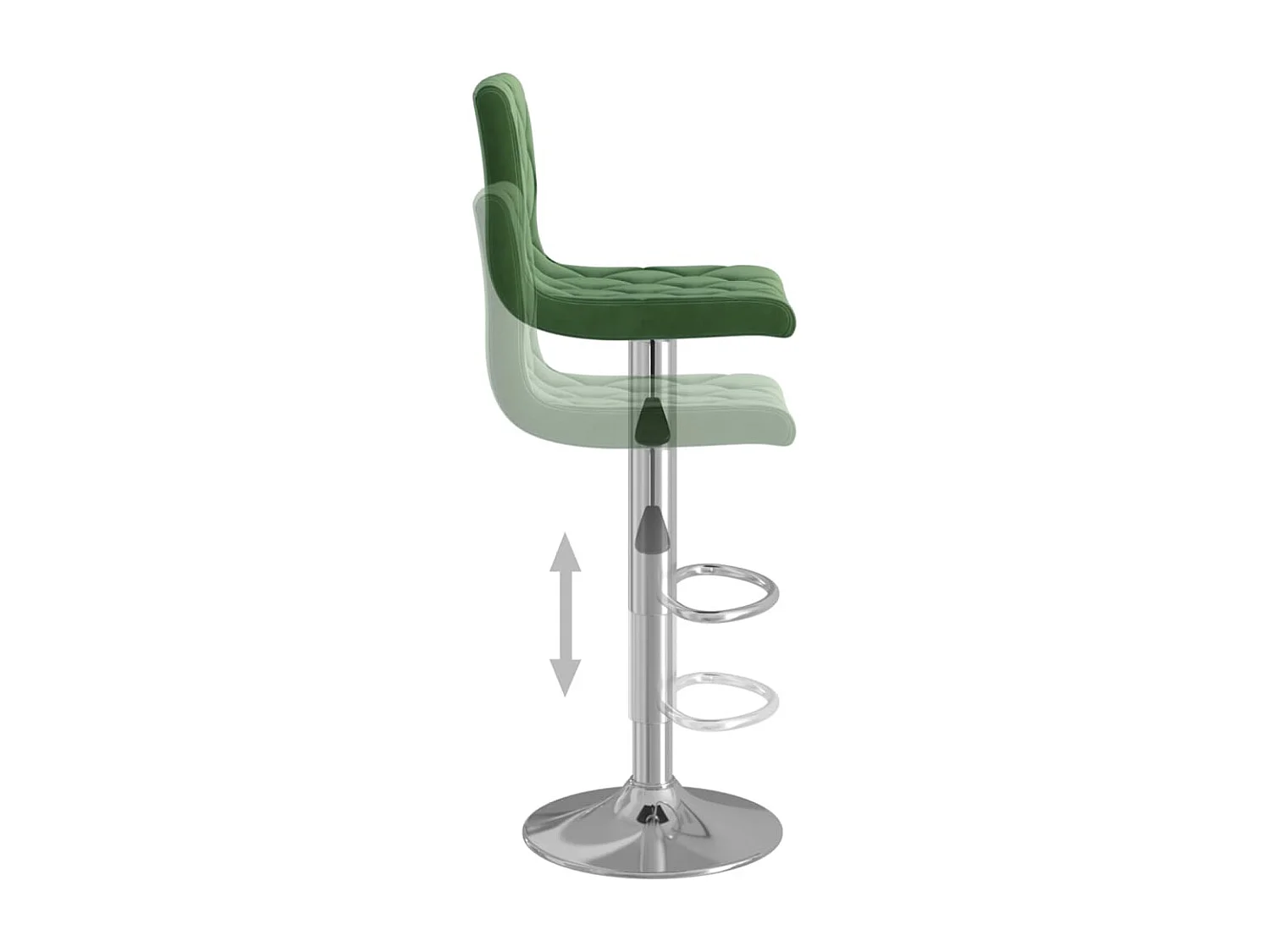 Tabourets de bar lot de 2 vert foncé velours