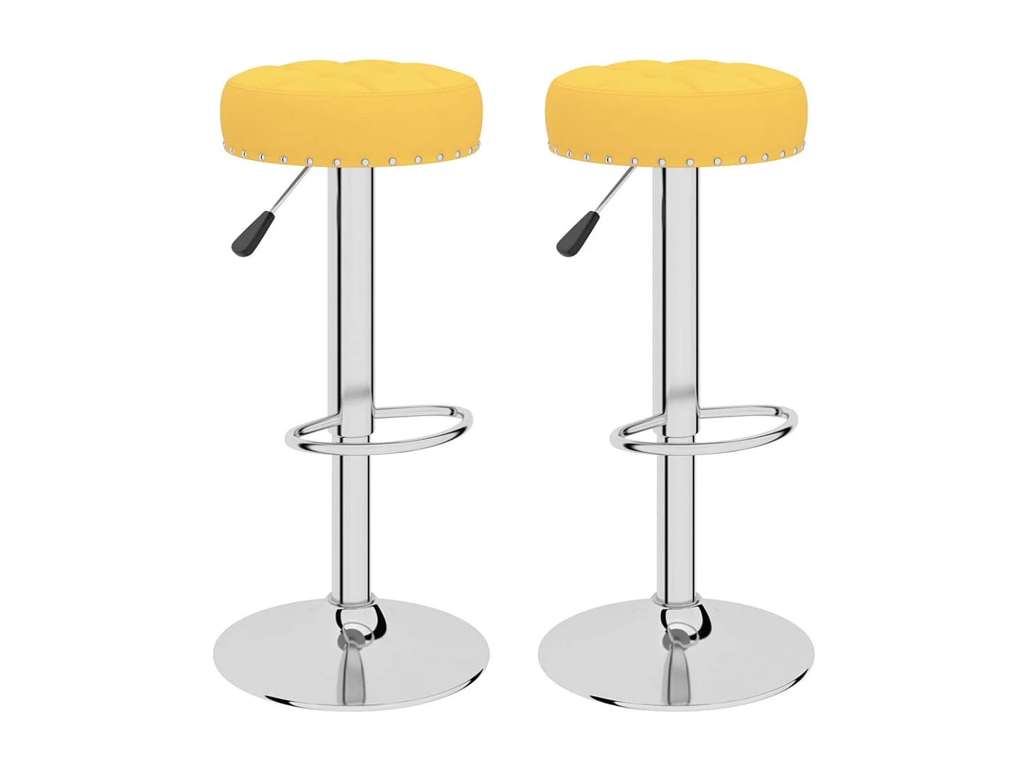 Bancos de bar 2 pcs tecido amarelo mostarda